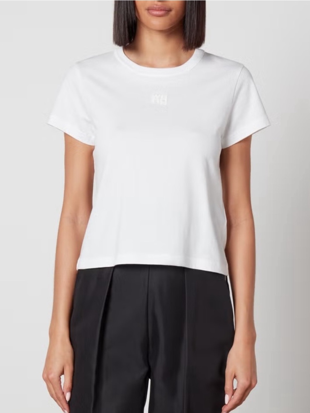 Alexander Wang Puff Logo Essential Tee in Cotton Jersey White sz Large